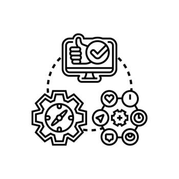 fácil. usabilidad concepto con digital interfaz elementos rango vector