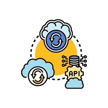 conectado desarrolladores sincronización. archivos utilizando nube api integración vector