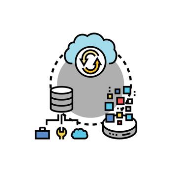 Cloud data storage computing network managing digital information vector