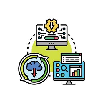 software liberar. desarrollo despliegue actualizar proceso vector