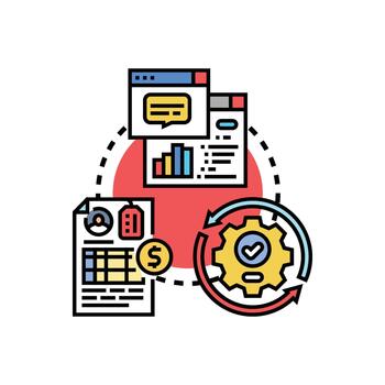 looks Central processing unit internals processing data analysis concept vector