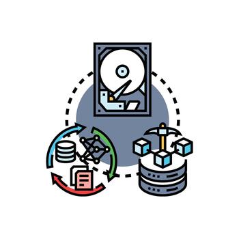 simplificado datos diseños impulsado base de datos desarrollo tecnología concepto vector