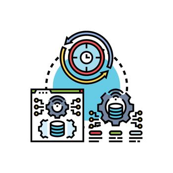 Operacional flujo de trabajo conjunto de estilos visualizante datos Procesando y desarrollo ciclo vector