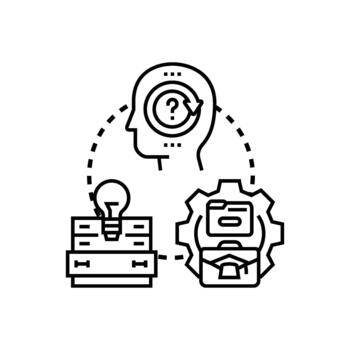 Knowledge input variety adding information for personal development vector