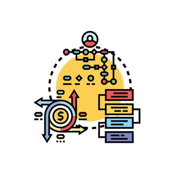 clean Coding flowchart diagramming algorithm development and process vector