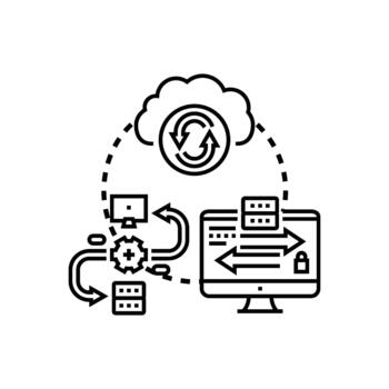 bidireccional datos sincronizando proceso formas concepto vector