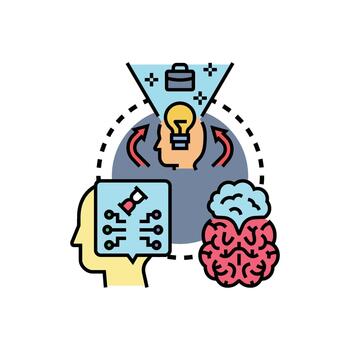 Idea generation process developing creative business solutions forms vector