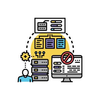 System error minimal handling process managing computer problems vector