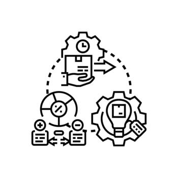 devops despliegue flujo de trabajo motor concepto vector