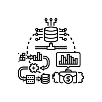 edición datos Procesando flujo de trabajo optimizando negocio analítica vector