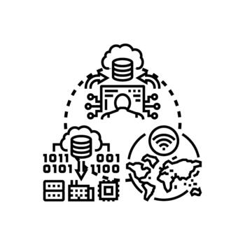 borde rastreo global datos Procesando informática concepto vector