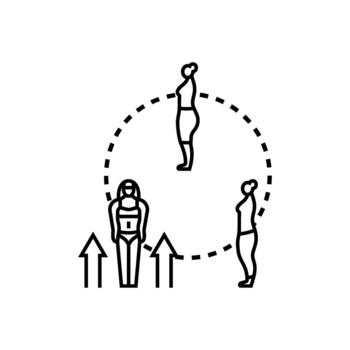 Woman seeing steady body fat decrease illustration vector