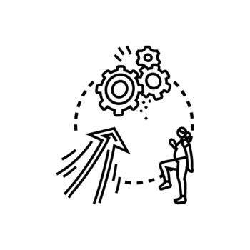 Slight motion concept developing process progress minimal vector