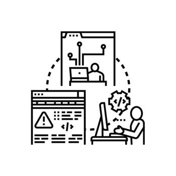 paquete múltiple identificando programación errores software desarrollo ciclo vector