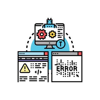 Resolving malfunction computer system error debugging edition process vector