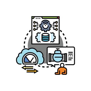 infraestructura Ingenieria digital sistema desarrollo nube informática vector