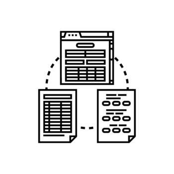 Documents sharing data storage concept forms vector