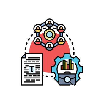 Document based artificial intelligence generation workflow concept vector