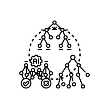 artificial inteligencia diversidad Procesando datos decisión punto análisis vector