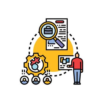 trabajo sombreado paquete programa aprendizaje proceso concepto. vector
