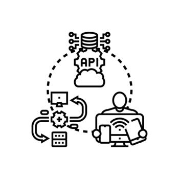 API. documentación software desarrollo proceso serie vector