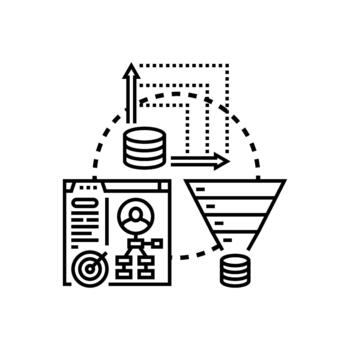 Live data feed stream processing analytics. concept forms vector