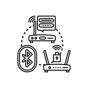 Network endpoint access code secure wireless. connection variants vector