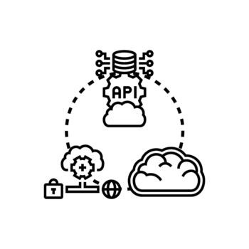 nube infraestructura reubicarse datos informática. recursos concepto variaciones vector