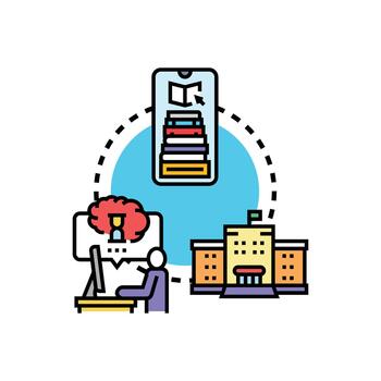 Educational construction concept developing simplified learning knowledge. vector