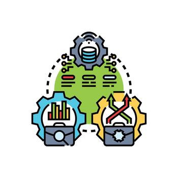 Compliance oriented process flow. data management vector