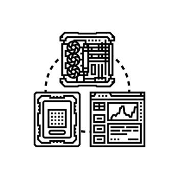 computadora hardware especificaciones datos Procesando variaciones. análisis vector