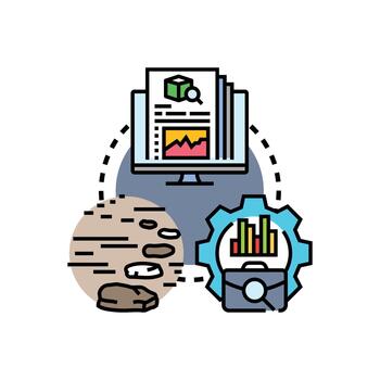 Development progress. reporting project data analysis styles vector