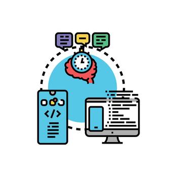 aplicación comparación desarrollo proceso creando digital solución vector