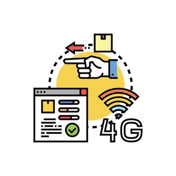 Forwarding message data using. wireless internet connection vector