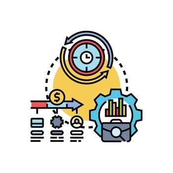 Streamlining business process,. optimizing efficiency and workflow vector