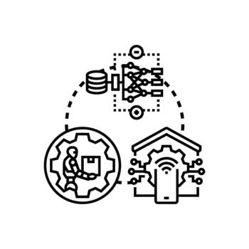 Training artificial intelligence. model for machine learning process vector