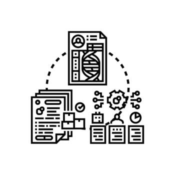 Document store database concept for data. management technology vector