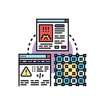 error corrección Iniciar sesión para datos depuración concepto. vector