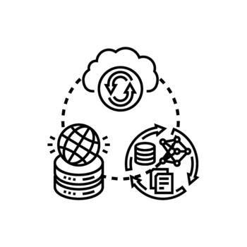 datos Estandarización proceso. con nube sincronización y global base de datos vector