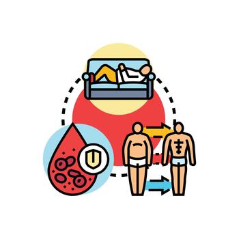 Steady body fat decrease concept, improving health. and lifestyle vector