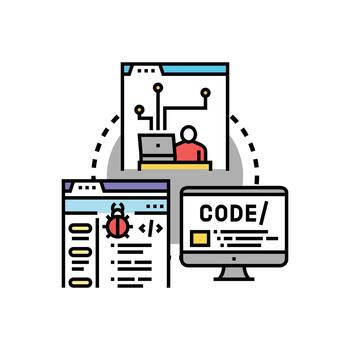 Programming development creating clean code software vector
