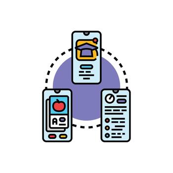 mi. aprendizaje móvil solicitud interfaz concepto vector
