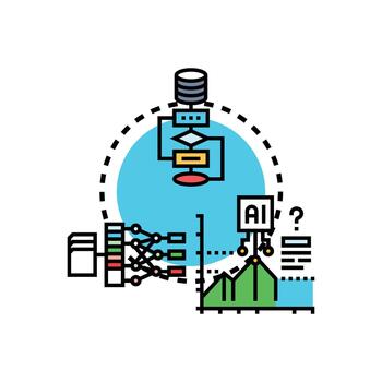 Data. prediction processing future forecasting concept vector