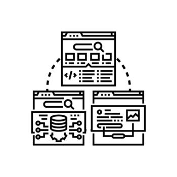Structured request response. data exchange process vector