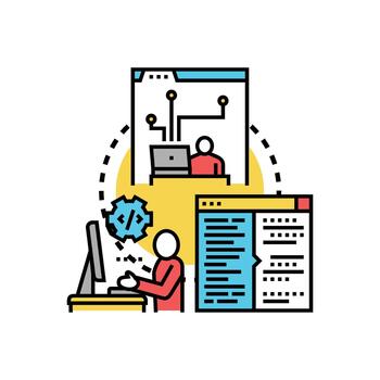 código solución de problemas proceso en software desarrollo. vector