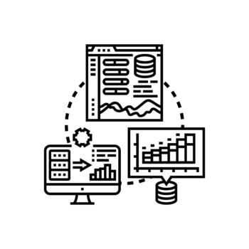 datos analítica tablero visualizante. información y Procesando Estadísticas vector