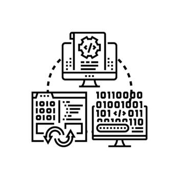código sintaxis. programación desarrollo concepto ilustración vector