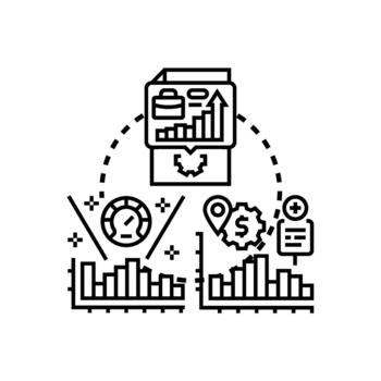 Performance analytics tracking progress. and data optimization vector