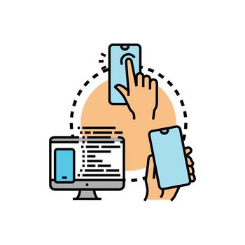 desarrollando. móvil simpático usuario interfaz sensible aplicaciones vector
