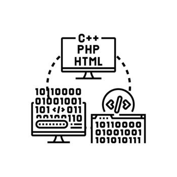 computadora programación idiomas desarrollo creando software aplicaciones vector